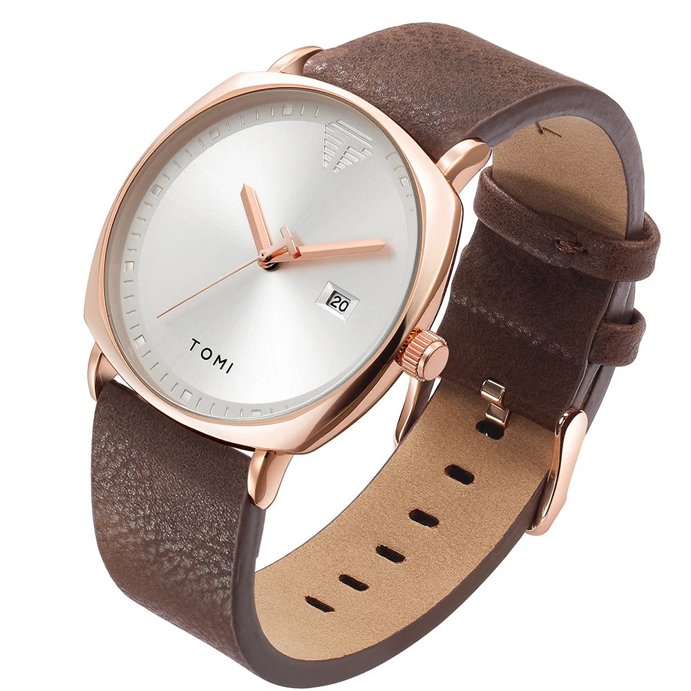 2021 Moda Simples Relógio Masculino Relógios De Pulso De Quartzo Dos Homens Pulseira De Couro Calendário Automático Display Masculino Relogio Drop Shiping