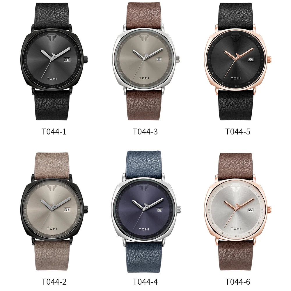 2021 Moda Simples Relógio Masculino Relógios De Pulso De Quartzo Dos Homens Pulseira De Couro Calendário Automático Display Masculino Relogio Drop Shiping