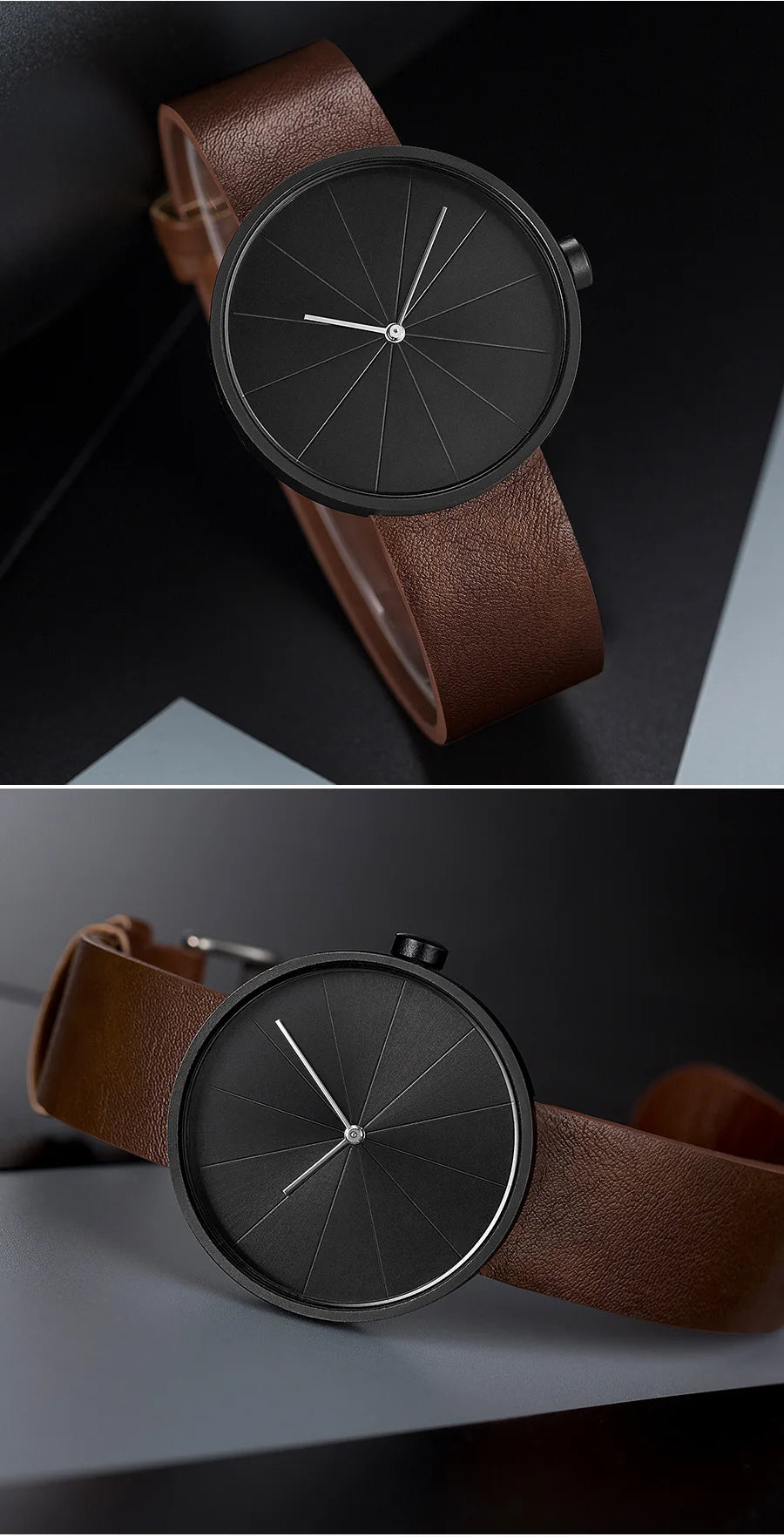 Yazol minimalista moda masculina ultra fino relógios simples negócios pulseira de couro relógio de quartzo relogio masculino kol saati