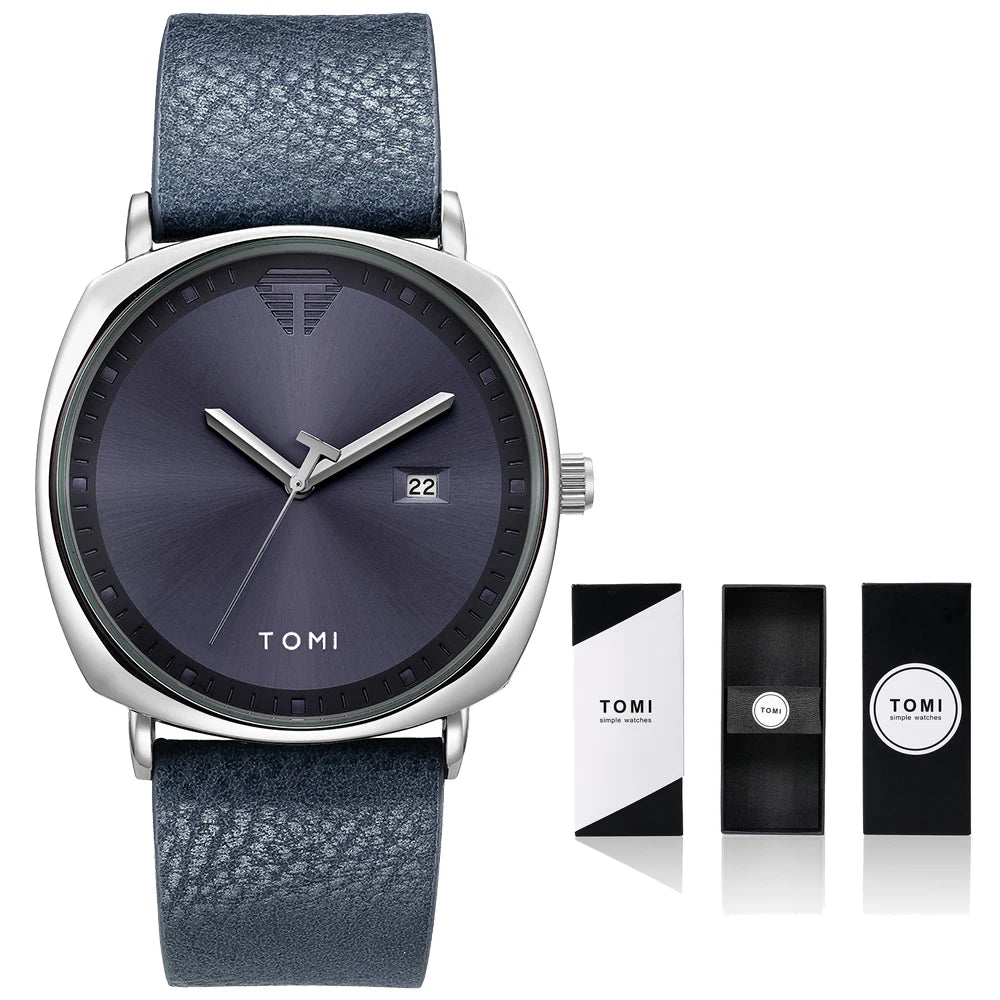 2021 Moda Simples Relógio Masculino Relógios De Pulso De Quartzo Dos Homens Pulseira De Couro Calendário Automático Display Masculino Relogio Drop Shiping