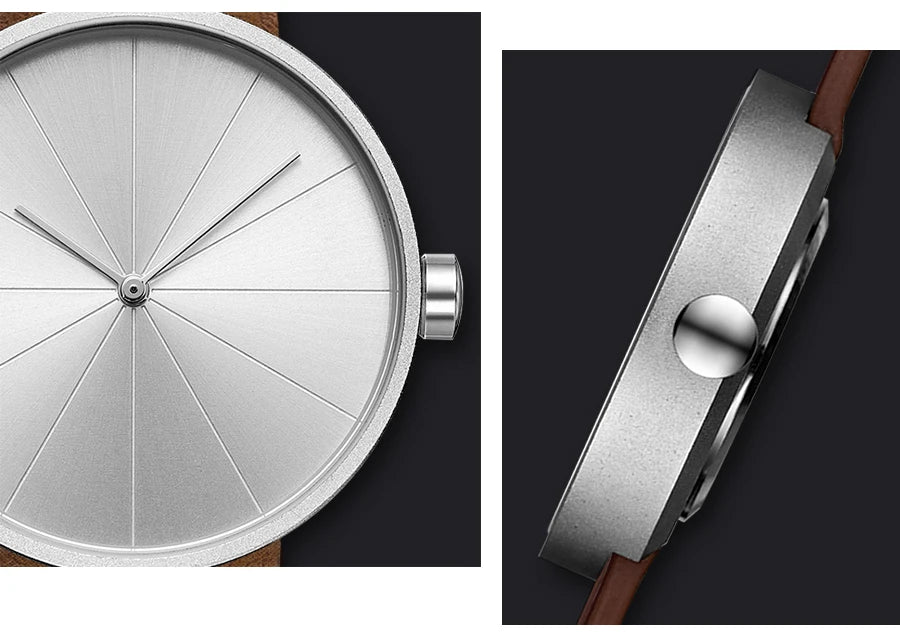 Yazol minimalista moda masculina ultra fino relógios simples negócios pulseira de couro relógio de quartzo relogio masculino kol saati