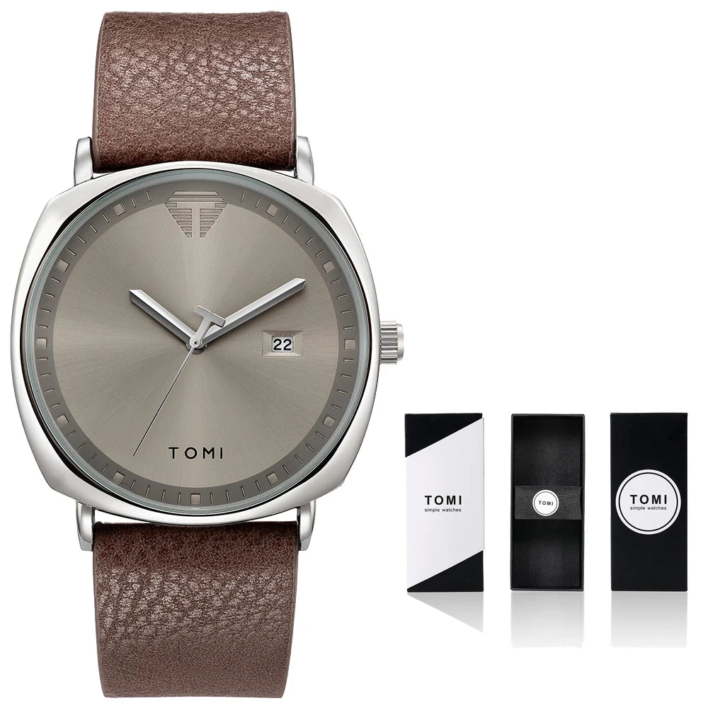 2021 Moda Simples Relógio Masculino Relógios De Pulso De Quartzo Dos Homens Pulseira De Couro Calendário Automático Display Masculino Relogio Drop Shiping