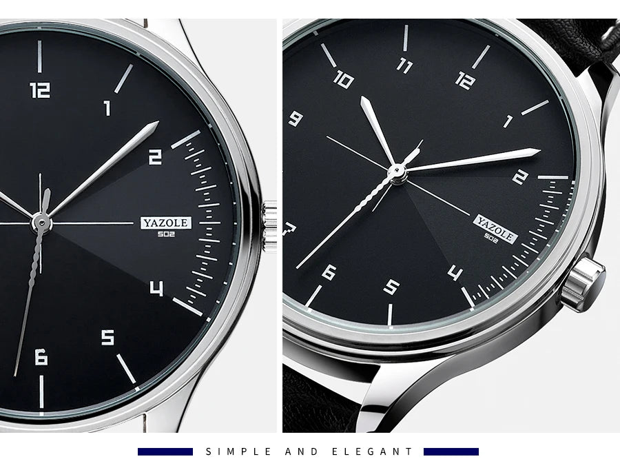 Yazol marca superior relógio de luxo para homens couro quartzo relógios de pulso masculino casual esportes relógio de pulso montre homme