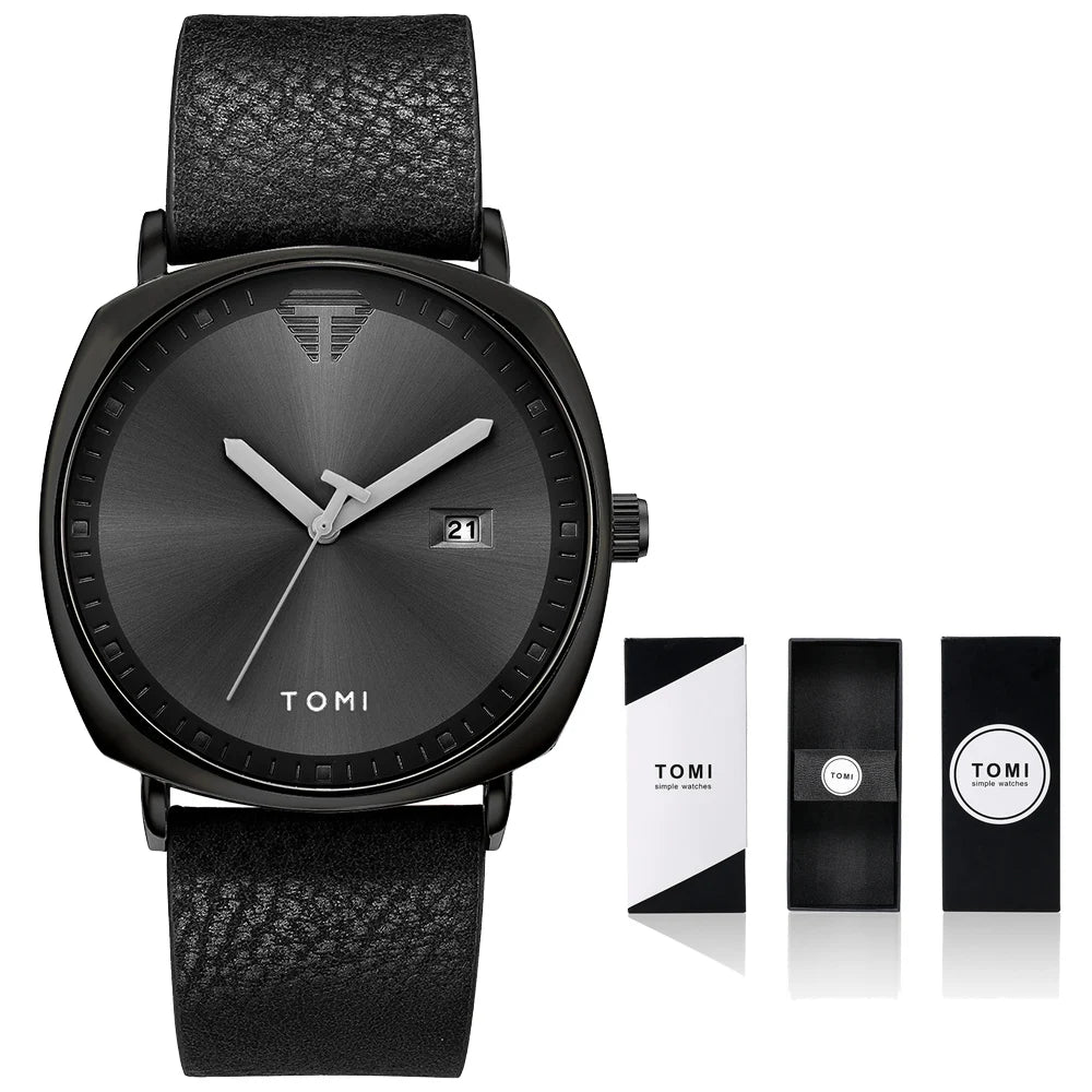 2021 Moda Simples Relógio Masculino Relógios De Pulso De Quartzo Dos Homens Pulseira De Couro Calendário Automático Display Masculino Relogio Drop Shiping