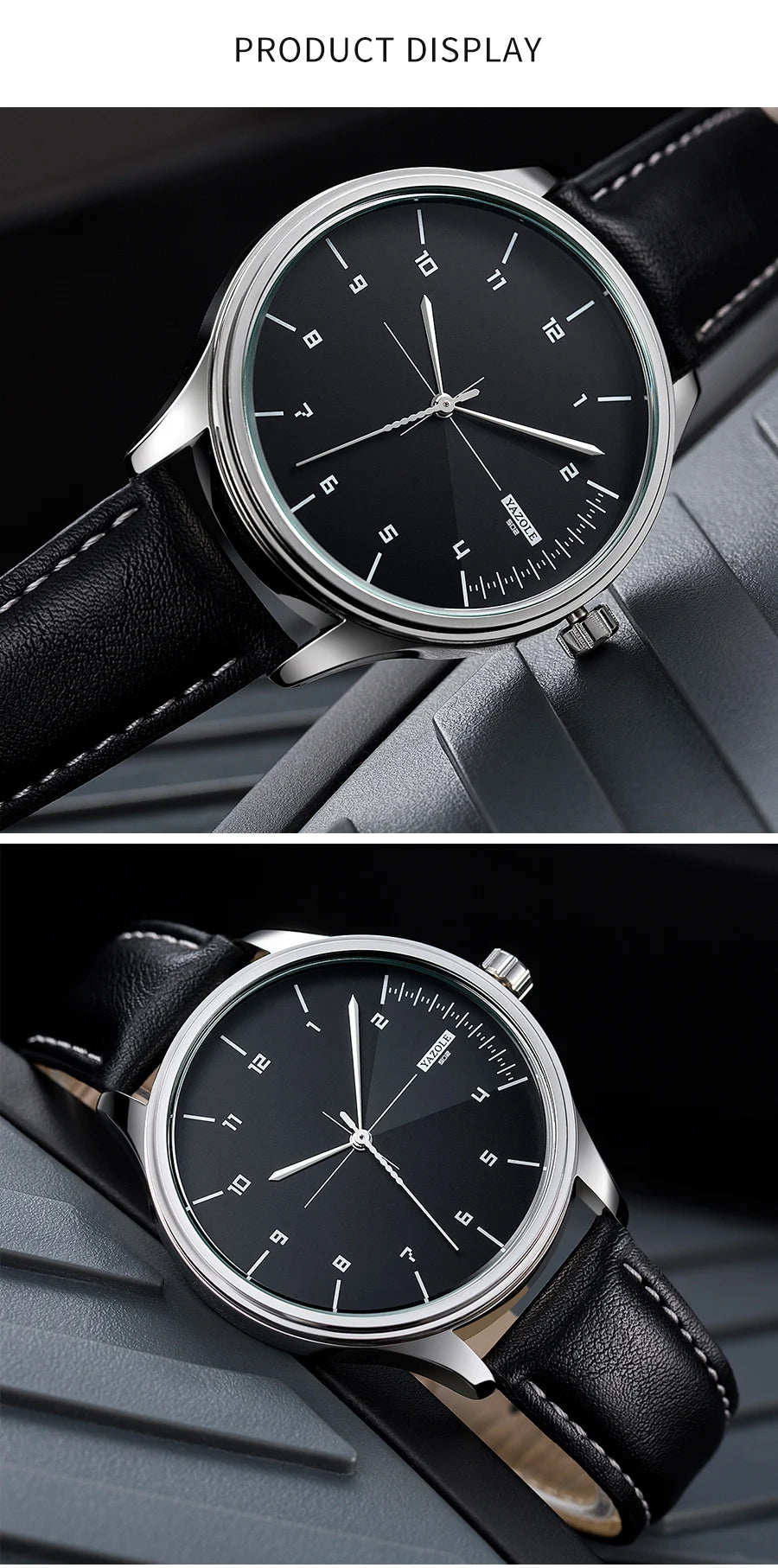 Yazol marca superior relógio de luxo para homens couro quartzo relógios de pulso masculino casual esportes relógio de pulso montre homme