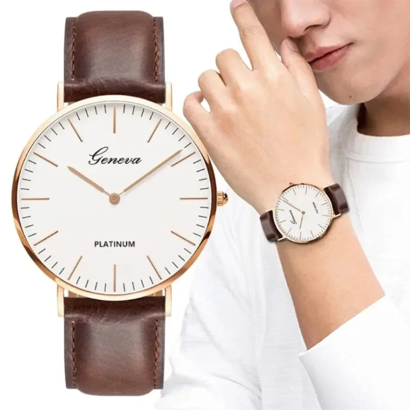 Novo relógio masculino moda casual ultra fino relógios simples negócios couro quartzo relógio de pulso luxo relogio masculino