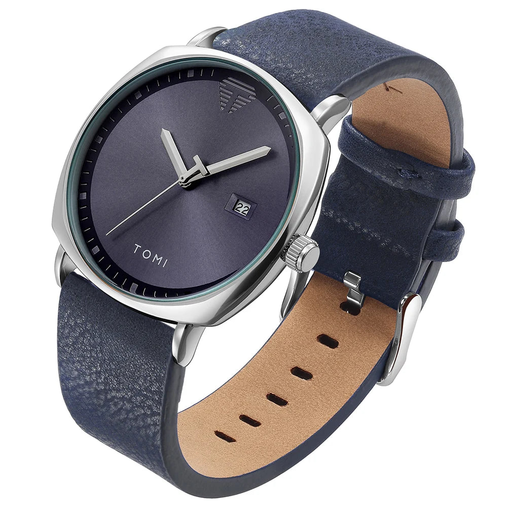 2021 Moda Simples Relógio Masculino Relógios De Pulso De Quartzo Dos Homens Pulseira De Couro Calendário Automático Display Masculino Relogio Drop Shiping