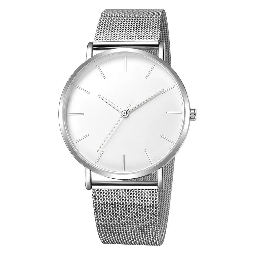 Moda masculina ultra fino relógios simples negócios aço inoxidável malha cinto relógio de quartzo relógio casual para homem relogio masculino