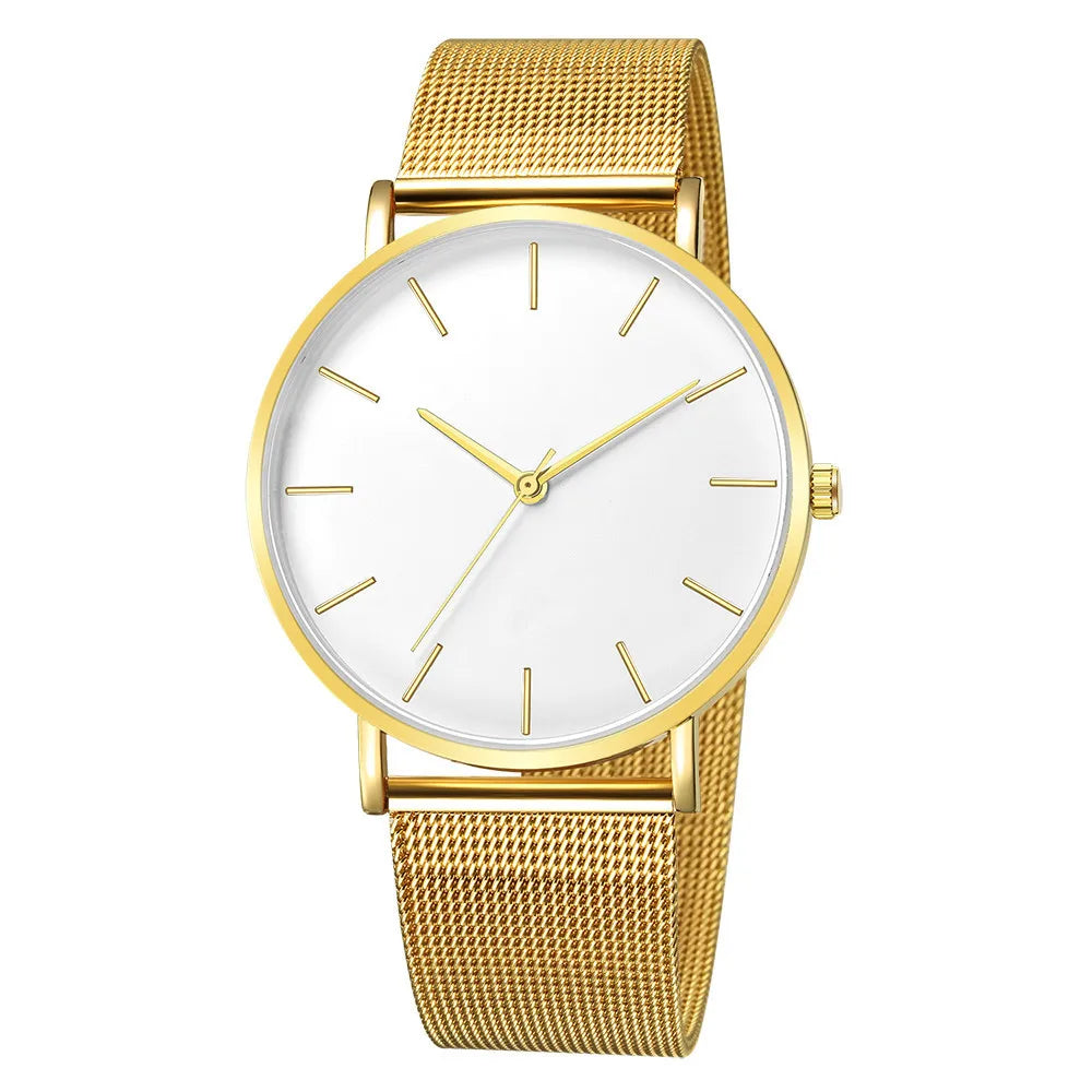 Moda masculina ultra fino relógios simples negócios aço inoxidável malha cinto relógio de quartzo relógio casual para homem relogio masculino