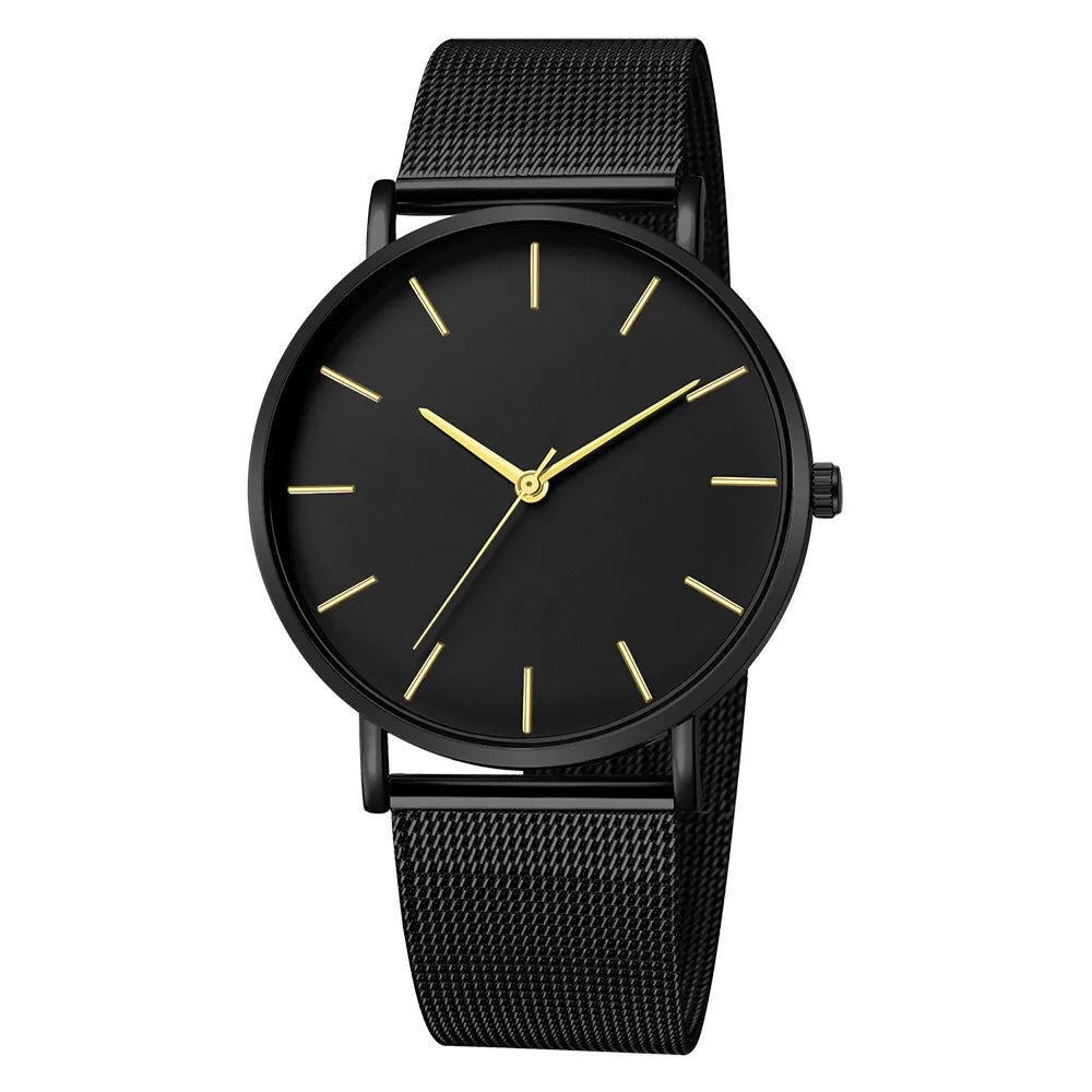 Moda masculina ultra fino relógios simples negócios aço inoxidável malha cinto relógio de quartzo relógio casual para homem relogio masculino