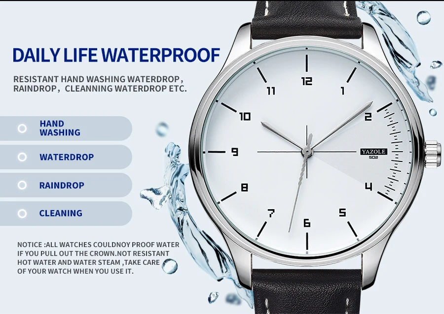 Yazol marca superior relógio de luxo para homens couro quartzo relógios de pulso masculino casual esportes relógio de pulso montre homme