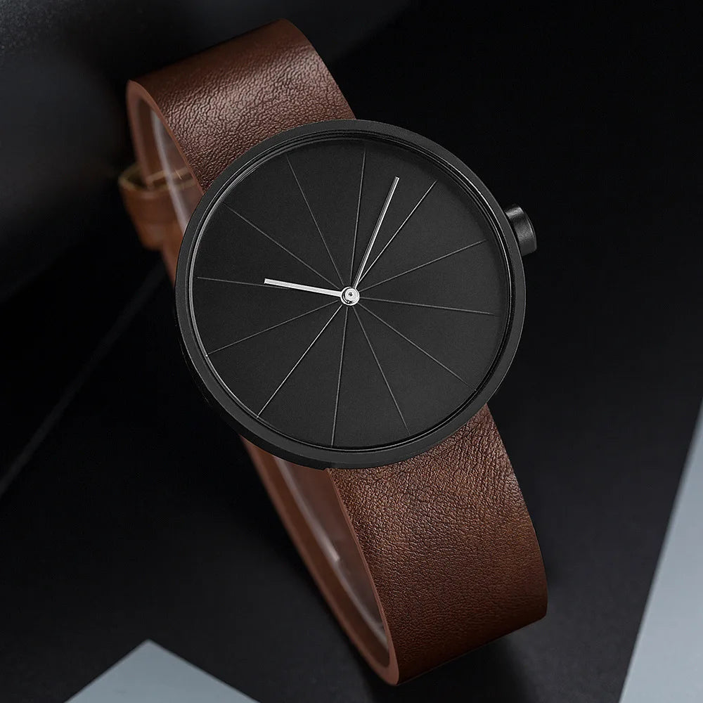 Yazol minimalista moda masculina ultra fino relógios simples negócios pulseira de couro relógio de quartzo relogio masculino kol saati